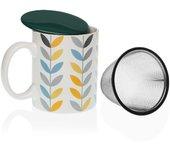 Taza con Filtro para Infusiones Versa Erin Porcelana Gres