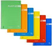 Pack de 5 Cuadernos Plastipac pacsafe Folio Pauta de doble raya 2,5 mm Tapas de Plástico