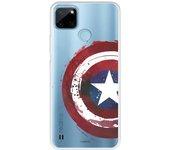 Funda Para Realme C21Y Oficial De Marvel Capitán América Escudo Transparente - Marvel