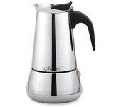 Cafetera Italiana Feel Maestro MR-1660-6 Negro Plateado Acero Inoxidable 18/10 300 ml 6 Tazas