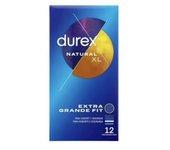 Durex® Natural Plus XL Easy-On preservativos 12uds, Preservativo con forma anatómica para tamaños extragrandes