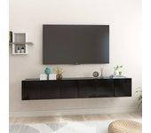 Mueble TV colgante 3 piezas negro 60x30x30cm