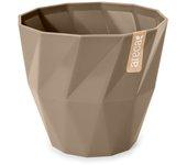 ARECA Quartz - Maceta Redonda Decorativa 17 cm con Textura Taupe