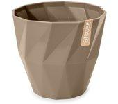 ARECA Quartz - Maceta Redonda Decorativa 19 cm con Textura Taupe