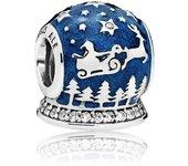 Charm Pandora Noche de Navidad, esmalte azul de Mediano che y cz clara 796386EN63