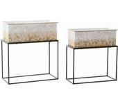 Set de Maceteros DKD Home Decor 53,5 x 26 x 60 cm Metal (2 Unidades)