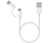 CABLE USB 2-EN-1 MICRO USB A TIPO C BLANCO