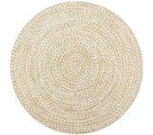 Alfombra artesanal de yute blanco natural de 120 cm