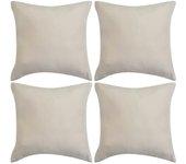 Forro Almohadas 4 piezas 50x50cm poliéster gamuza beige