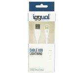 iggual cable usb-a lightning 100 cm blanco