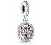 Charm colgante Pandora Corazón Doble Halo Brillante