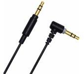 CABLEPELADO Cable de Audio estéreo Jack 3.5 Macho acodado | Conector Jack 90° | Cable Auxiliar Radio Coche, Auriculares, Altavoces, Reproductor MP3, TV, PC, Móvil, iPhone iPod | Negro | 1 Metro