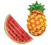 COLCHONETA CON FORMA DE FRUTAS REALES BESTWAY PIÑA Y SANDIA - Fabricado en Vinillo resistente - Incluye parche de reparación - Ideal para disfrutar este verano - 174 x 89 cm