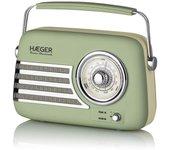 Radio FM Vintage HAEGER Retro Bluetooth – 12H Battery, AM/FM, USB, AUX, Bluetooh Medidas 230 x 85 x 192 mm