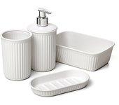 SET VASO+DOSIFICADOR+JABON+ORGANIZ. 0,7L BAOBAB /  BLANCO PERGAMON