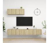 Mueble TV 3 piezas Sonoma madera roble multicapa