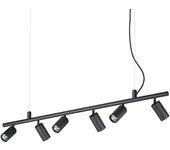 Modern Dynamite Chandelier Metal Negro 6 Luces Gu10 7W 3000K Luz Caliente