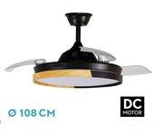 Ventilador Dc Emperador 72w Negro/haya 3aspas