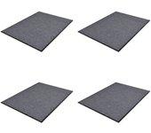 Felpudos PVC 4 piezas gris 90x60 cm