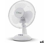 Ventilador de Sobremesa Kiwi Blanco Ø 27 cm 21W (4 Unidades)