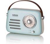 Radio FM Vintage HAEGER Heritage Bluetooth - Batería 12H , AM/FM, USB, AUX, Bluetooth Medidas 230 x 85 x 192 mm