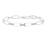 Pulsera en Plata de Ley 925 con Circonias Bañada en Rodio 18.3 Cm