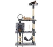 Árbol para Gatos y Rascadores Sisal 140cm Patas Impresas Gris