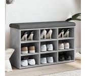 Banco de zapatos de hormigón gris 82x32x50cm madera multicapa