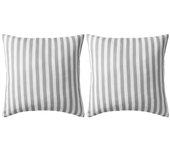 Striped Print 2 piezas Cojines de exterior 45x45 cm Gris