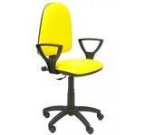 Silla Ayna similpiel amarillo con brazos