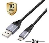 muvit Tiger cable USB Micro USB 2,4A 2m gris