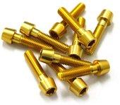 TORNILLOS ALU7075T6 M6X25 ORO ANODIZADO (10UNI)