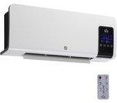 Calefactor De Pared Homcom 2000W Pantalla Led Con Mando A Distancia Blanco