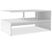 Mesa De Centro Lisa Estante Inferior Blanco 42X90x59 Cm