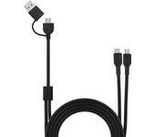 Muvit For Change Cable USB-C + USB a 2x USB-C 3A/60W 1m Negro