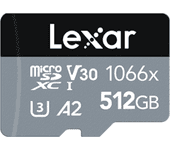 lexar 512gb high-performance 1066x microsdxc uhs-i, up to 160mb s read 120mb s write c10 a2 v30 u3