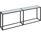 Mesa consola VIDAXL Blanco Cristal (220x35x75,5 cm)