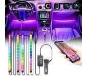 5050RGB LED Car Underfoot Atmosphere Light Belt con control inalámbrico Bluetooth Music APP