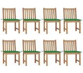 Conjunto 8 Silla de exterior VIDAXL Verde Madera (50x53x90 cm)