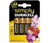 Pack pilas DURACELL Simply LR06 AA x 4 uds