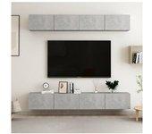 Mueble TV 4 piezas gris hormigón 100x30x30 cm madera multicapa