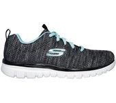 Zapatillas skechers graceful-twisted for mujer black & silver tur