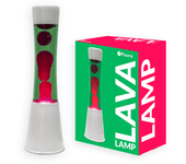 Lámpara de lava tower Fisura verde y rosa.