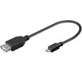 Cable USB 2.0 A MicroUSB B OTG 20cm