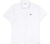 Polo lacoste canalé blanco hombre