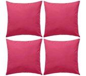 Almohadas de exterior 4 piezas 45x45 cm Rosa