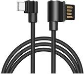 Cable USB-C Forma de L y USB Reversible 1,2 m a 480Mb/s - Negro