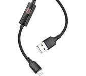 Cable HOCO DATA-HOCO-TIMER-IP5 (Lightning - USB - Negro)