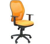 Silla Jorquera malla negro asiento naranja