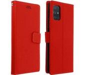 Funda libro cartera con F. Soporte para Samsung Galaxy A51 - Rojo